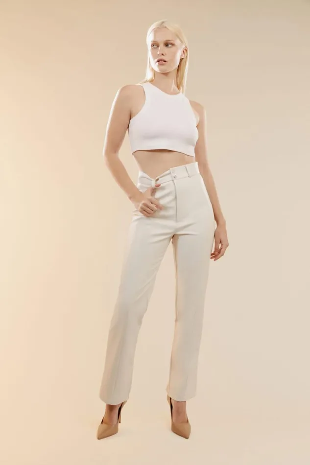 Bardot Pants Cleo Vegan Leather Pant In Ivory 8211 Women