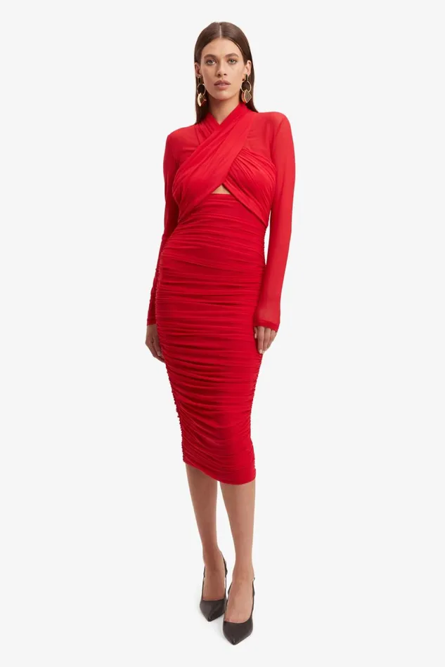 Bardot Party Dresses Aliyah Dress In Fire Red 8211 Women Bardot Party Dresses Aliyah Dress In Fire Red 8211 Women