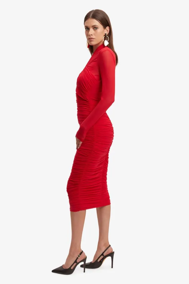 Bardot Party Dresses Aliyah Dress In Fire Red 8211 Women Bardot Party Dresses Aliyah Dress In Fire Red 8211 Women