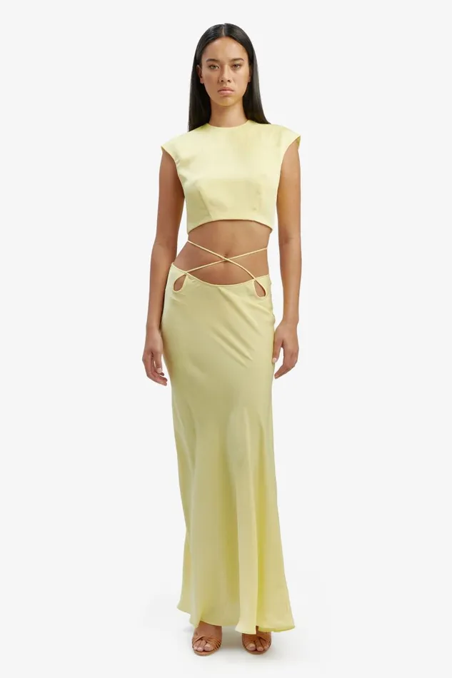 Bardot Party Tops Anya Satin Top In Canary Ylw 8211 Women Bardot Party Tops Anya Satin Top In Canary Ylw 8211 Women