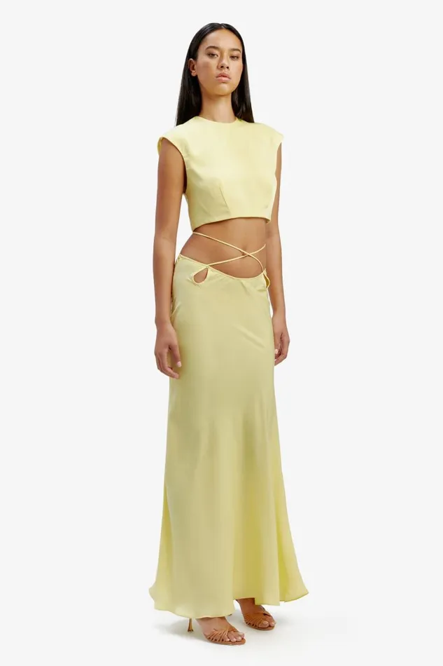 Bardot Party Tops Anya Satin Top In Canary Ylw 8211 Women Bardot Party Tops Anya Satin Top In Canary Ylw 8211 Women