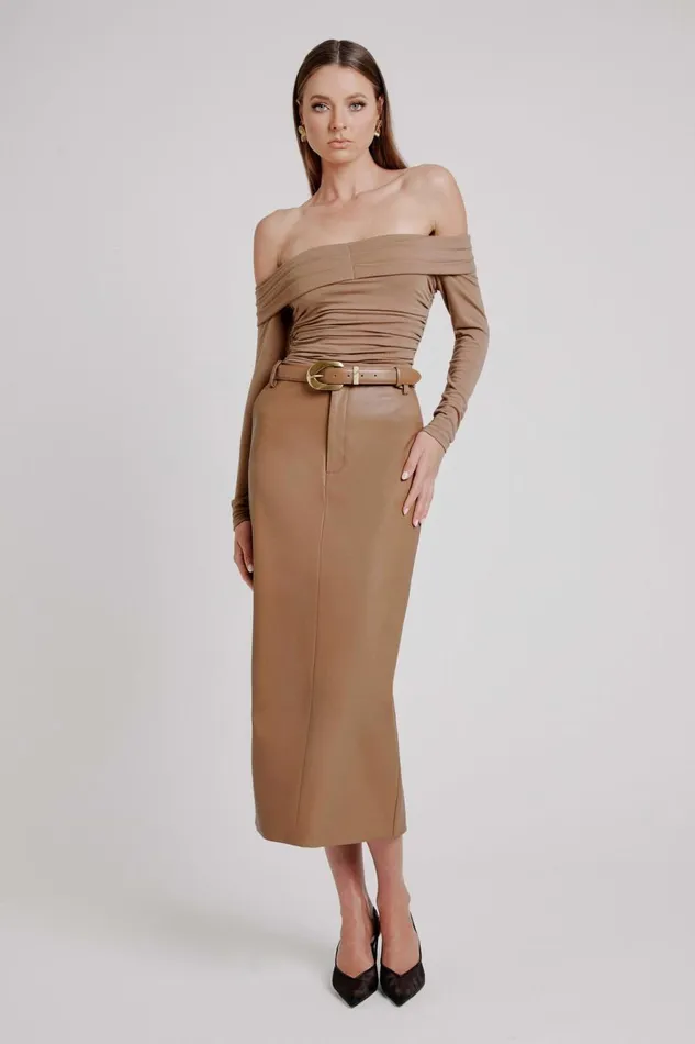 Bardot Party Tops Elsa Off The Shoudler Top In Taupe 8211 Women