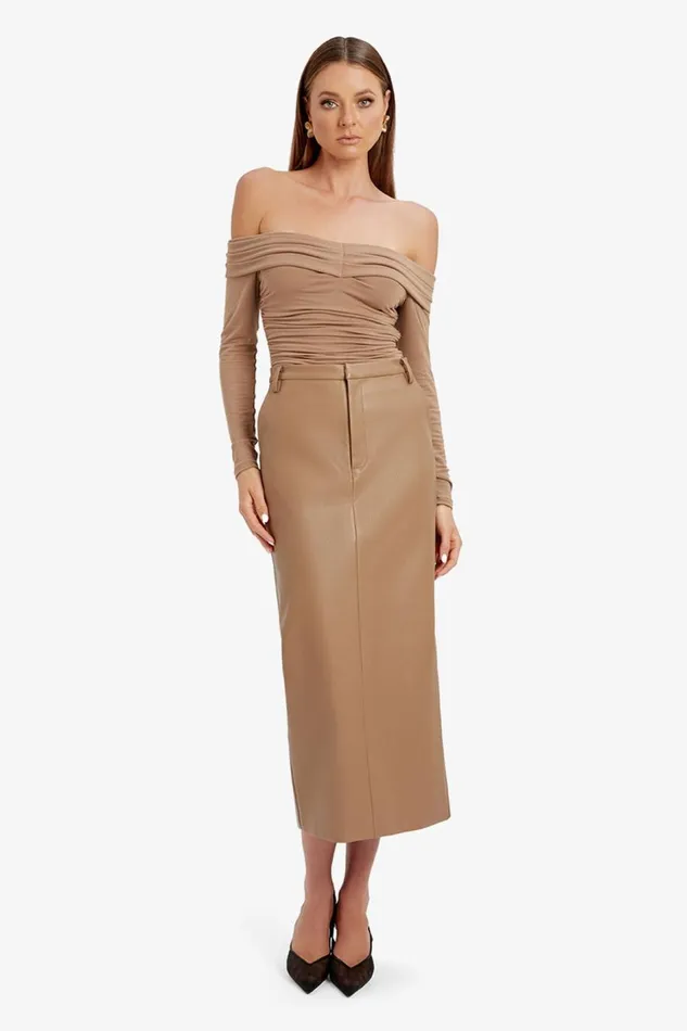 Bardot Party Tops Elsa Off The Shoudler Top In Taupe 8211 Women Bardot Party Tops Elsa Off The Shoudler Top In Taupe 8211 Women