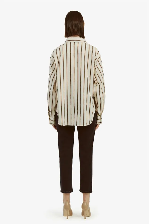 Bardot Shirts and Blouses Striped Oversized Shirt In Oatmeal 8211 Women Bardot Shirts and Blouses Striped Oversized Shirt In Oatmeal 8211 Women