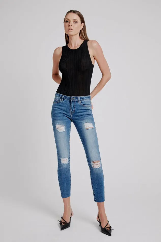 Bardot Skinny Jean Kate Trashed Hipster Jeans In Dark Vintage 8211 Women