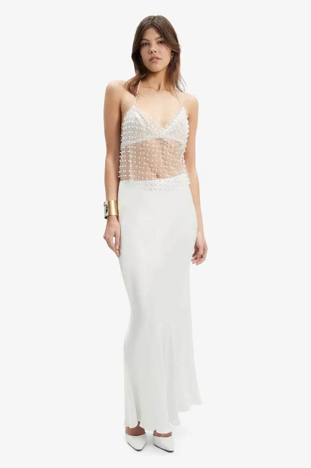 Bardot Skirts Isadore Satin Maxi Skirt In Orchid White 8211 Women Bardot Skirts Isadore Satin Maxi Skirt In Orchid White 8211 Women