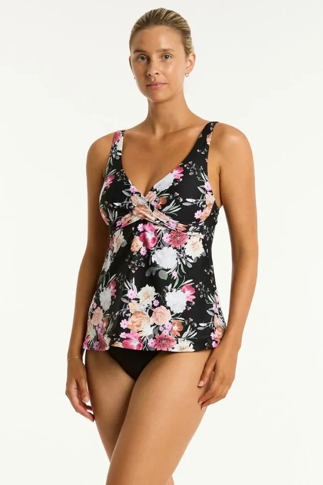 Belle Cross Front Swing Tankini Belle Black Women Sea Level Tankinis and Singlets