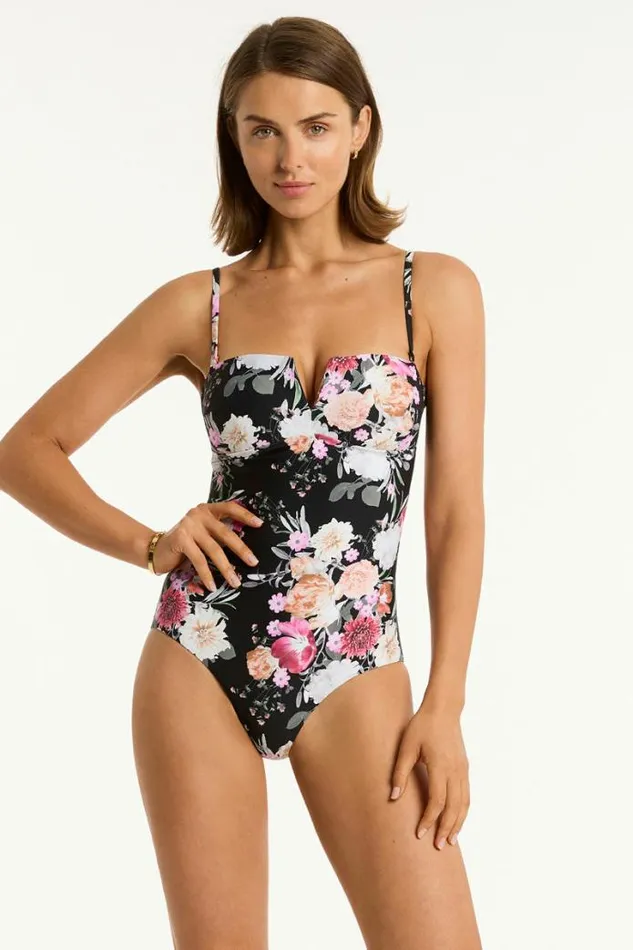 Belle V Bandeau One Piece Belle Black Women Sea Level One Pieces