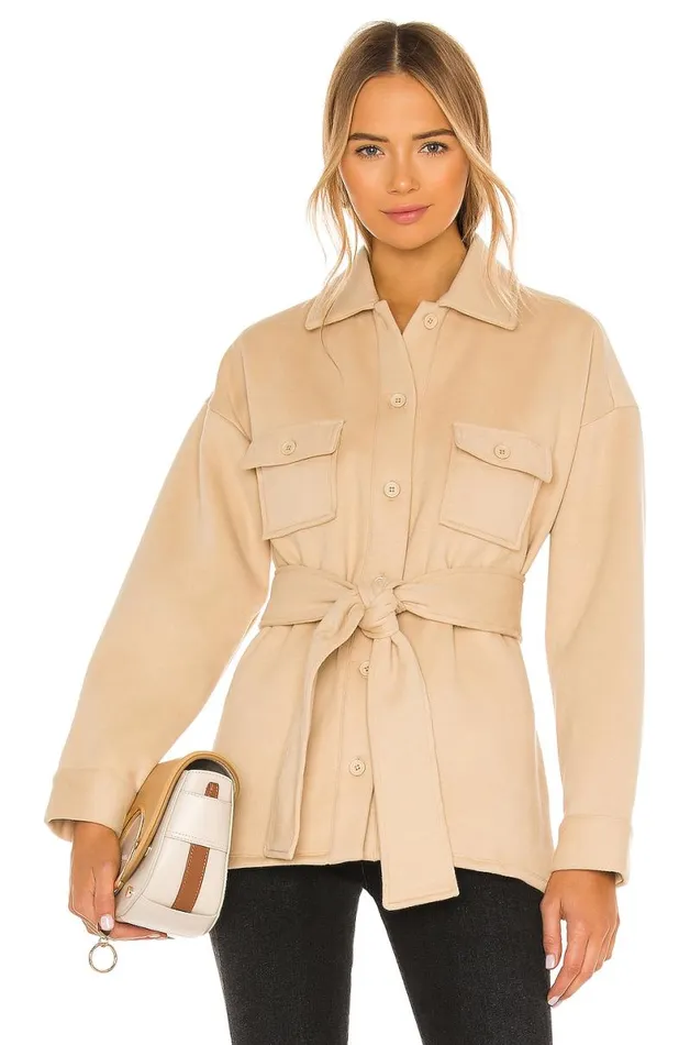 Belted Utility Fleece Jacket Light Beige Women Lovers and Friends Jackets and Coats