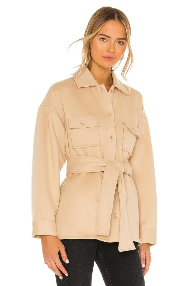 Belted Utility Fleece Jacket Light Beige Women Lovers and Friends Jackets and Coats