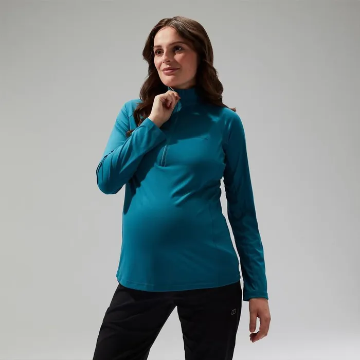 Berghaus TShirts 247 Half Zip Maternity Long Sleeve Tech Tee 8211 Turquoise 8211 Women Berghaus TShirts 247 Half Zip Maternity Long Sleeve Tech Tee 8211 Turquoise 8211 Women