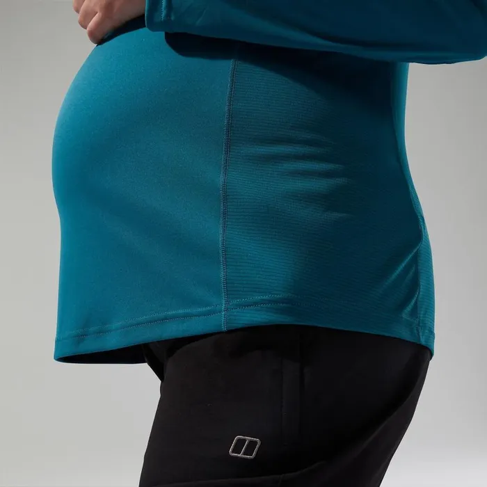 Berghaus TShirts 247 Half Zip Maternity Long Sleeve Tech Tee 8211 Turquoise 8211 Women
