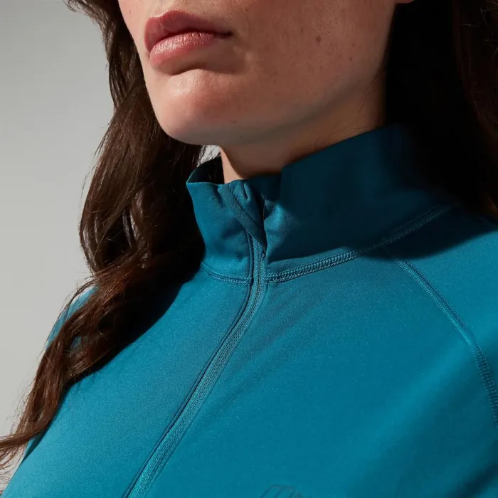 Berghaus TShirts 247 Half Zip Maternity Long Sleeve Tech Tee 8211 Turquoise 8211 Women