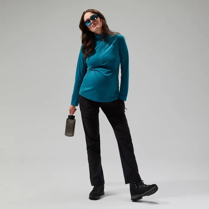 Berghaus TShirts 247 Half Zip Maternity Long Sleeve Tech Tee 8211 Turquoise 8211 Women