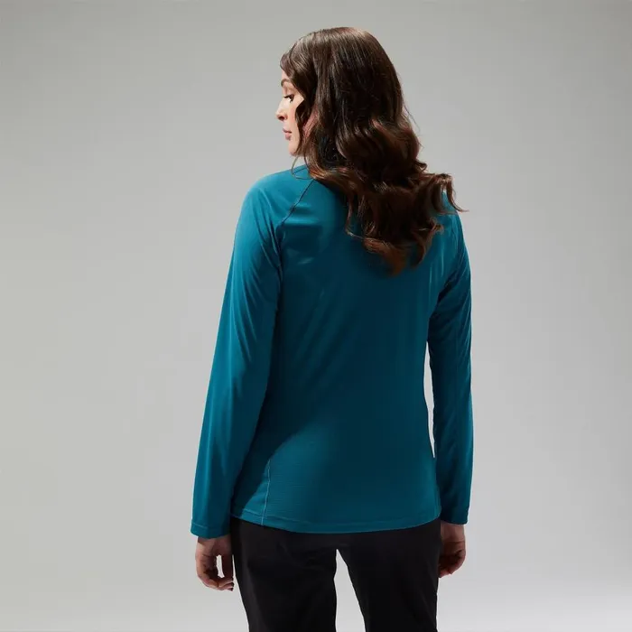Berghaus TShirts 247 Half Zip Maternity Long Sleeve Tech Tee 8211 Turquoise 8211 Women