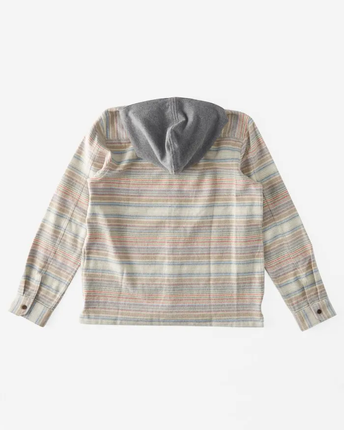 Billabong Boys039 Tops Boys Baja Hooded Long Sleeve Flannel Shirt Oyster 8211 Men Billabong Boys039 Tops Boys Baja Hooded Long Sleeve Flannel Shirt Oyster 8211 Men