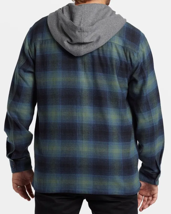 Billabong Hoodies and Fleece Baja Hooded Long Sleeve Flannel Shirt Fern 8211 Men Billabong Hoodies and Fleece Baja Hooded Long Sleeve Flannel Shirt Fern 8211 Men