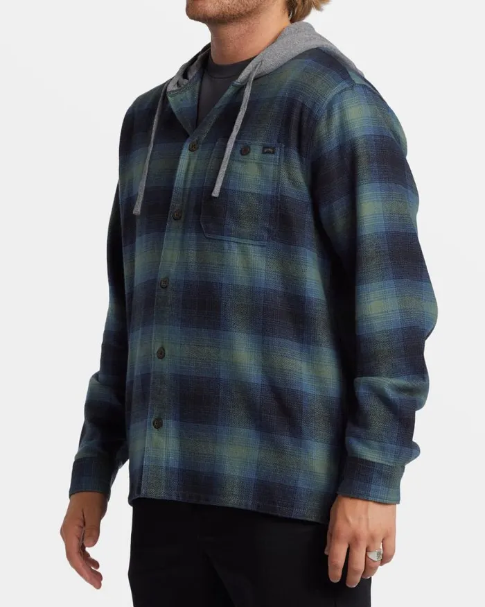 Billabong Hoodies and Fleece Baja Hooded Long Sleeve Flannel Shirt Fern 8211 Men Billabong Hoodies and Fleece Baja Hooded Long Sleeve Flannel Shirt Fern 8211 Men
