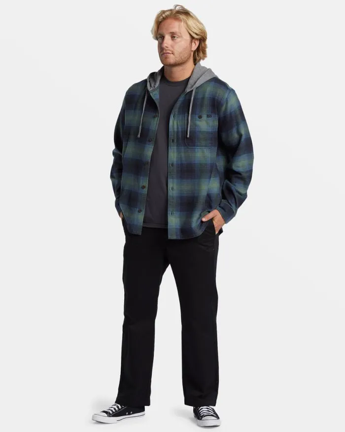 Billabong Hoodies and Fleece Baja Hooded Long Sleeve Flannel Shirt Fern 8211 Men Billabong Hoodies and Fleece Baja Hooded Long Sleeve Flannel Shirt Fern 8211 Men