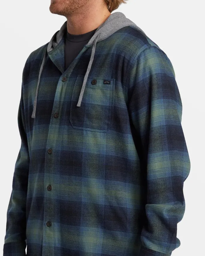 Billabong Hoodies and Fleece Baja Hooded Long Sleeve Flannel Shirt Fern 8211 Men Billabong Hoodies and Fleece Baja Hooded Long Sleeve Flannel Shirt Fern 8211 Men