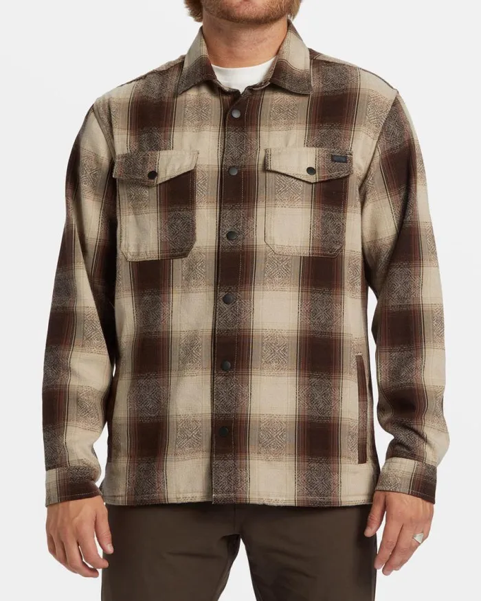 Billabong Jackets Lodge Long Sleeve Flannel Shirt Java 8211 Men