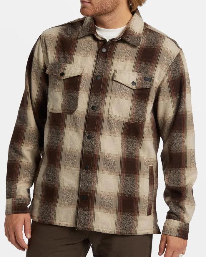 Billabong Jackets Lodge Long Sleeve Flannel Shirt Java 8211 Men Billabong Jackets Lodge Long Sleeve Flannel Shirt Java 8211 Men