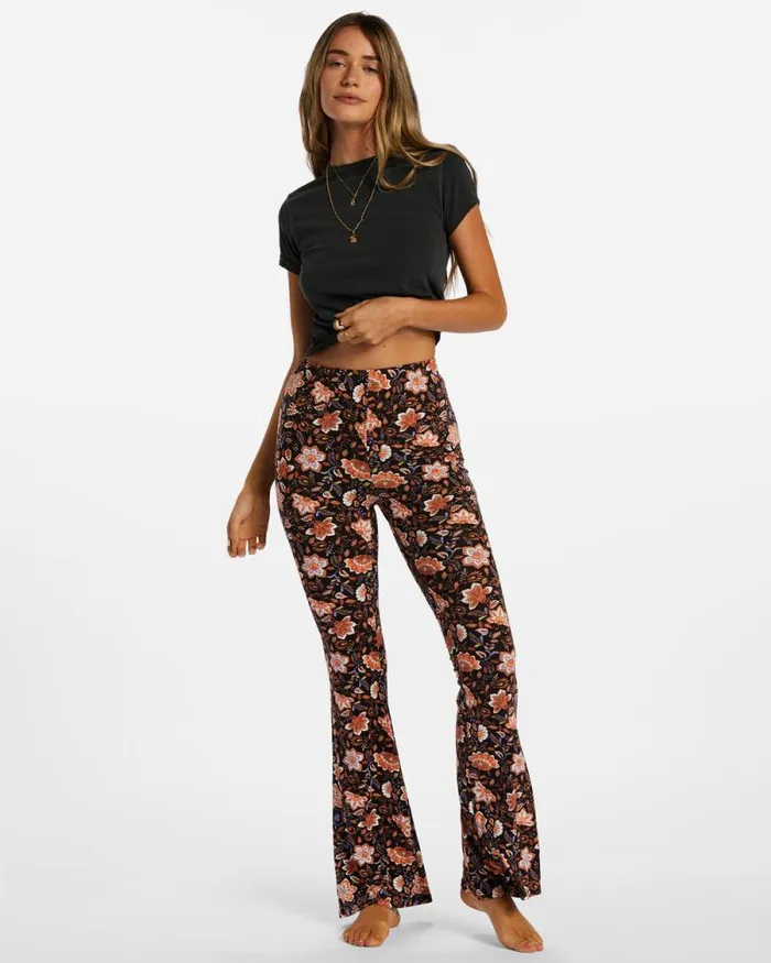 Billabong Jeans and Pants Sundown HighWaisted Flared Pants Black Pebble 8211 Women Billabong Jeans and Pants Sundown HighWaisted Flared Pants Black Pebble 8211 Women