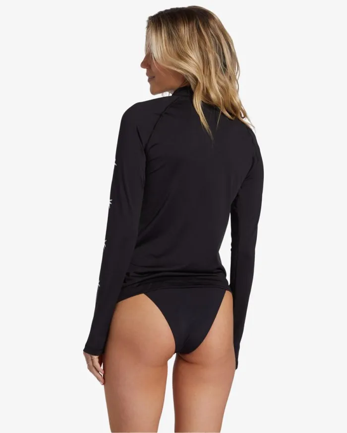 Billabong Rashguards and Bodysuits Core Long Sleeve Zip Front Surf Tee Black 8211 Women Billabong Rashguards and Bodysuits Core Long Sleeve Zip Front Surf Tee Black 8211 Women