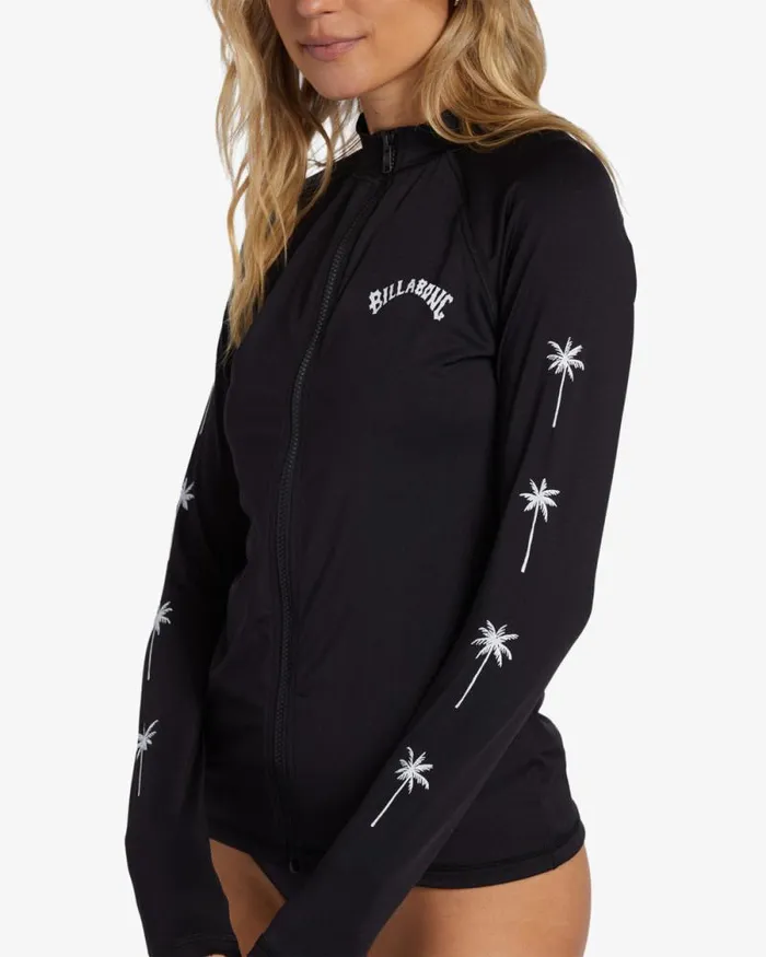 Billabong Rashguards and Bodysuits Core Long Sleeve Zip Front Surf Tee Black 8211 Women Billabong Rashguards and Bodysuits Core Long Sleeve Zip Front Surf Tee Black 8211 Women