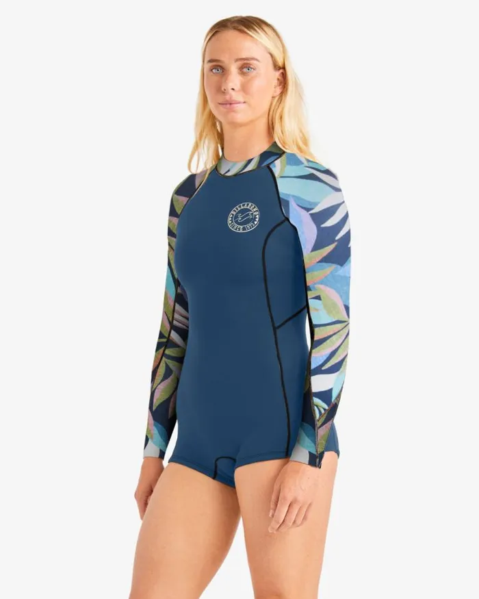 Billabong Springsuits Spring Fever Long Sleeve Spring Wetsuit Indigo Ocean 8211 Women Billabong Springsuits Spring Fever Long Sleeve Spring Wetsuit Indigo Ocean 8211 Women