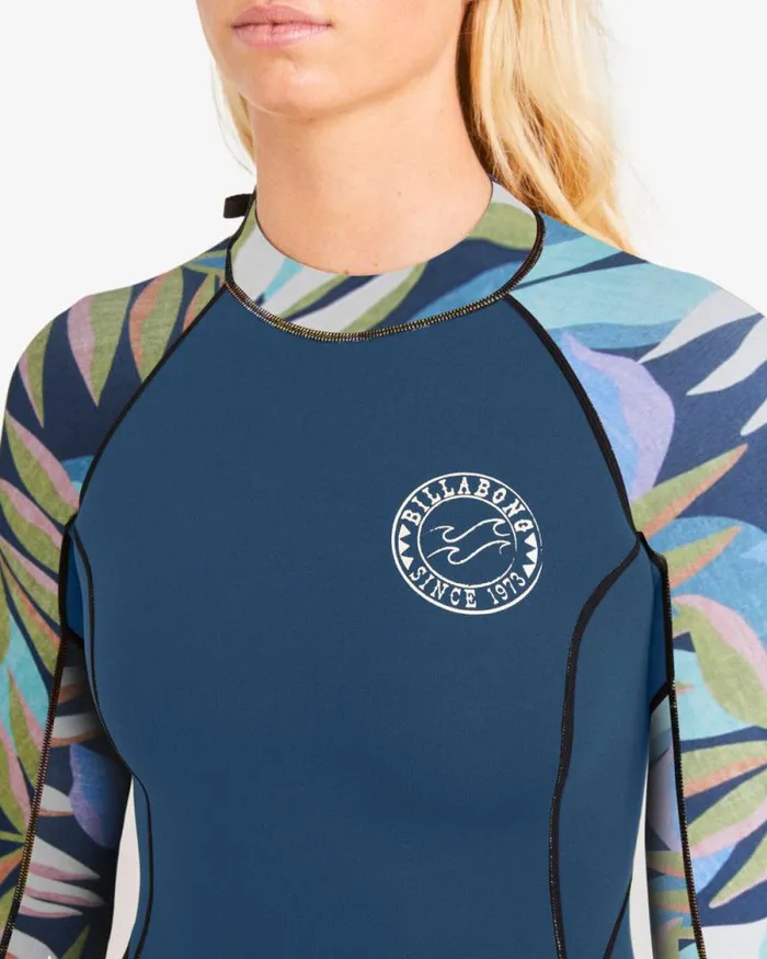 Billabong Springsuits Spring Fever Long Sleeve Spring Wetsuit Indigo Ocean 8211 Women Billabong Springsuits Spring Fever Long Sleeve Spring Wetsuit Indigo Ocean 8211 Women