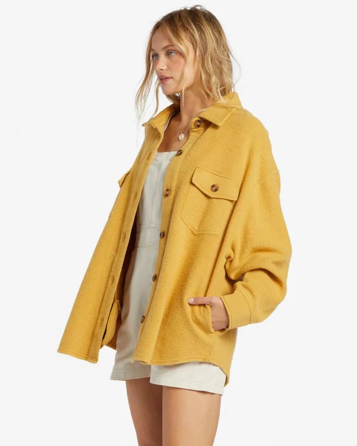 Billabong Sweatshirts and Fleece Anytime Shacket Oversized ButtonThrough Jacket Wild Honey 8211 Women Billabong Sweatshirts and Fleece Anytime Shacket Oversized ButtonThrough Jacket Wild Honey 8211 Women