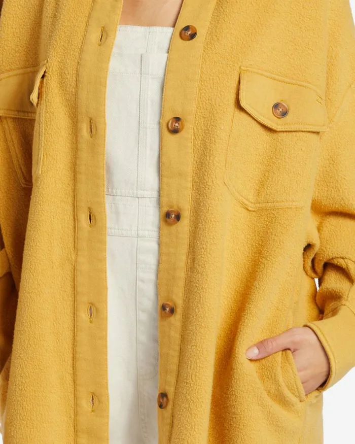 Billabong Sweatshirts and Fleece Anytime Shacket Oversized ButtonThrough Jacket Wild Honey 8211 Women Billabong Sweatshirts and Fleece Anytime Shacket Oversized ButtonThrough Jacket Wild Honey 8211 Women