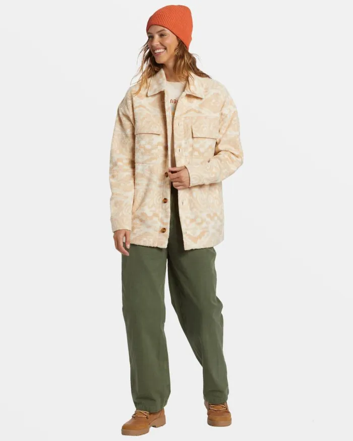 Billabong Sweatshirts and Fleece Happy Camper Shacket Button Sweater Wet Sand 8211 Women Billabong Sweatshirts and Fleece Happy Camper Shacket Button Sweater Wet Sand 8211 Women