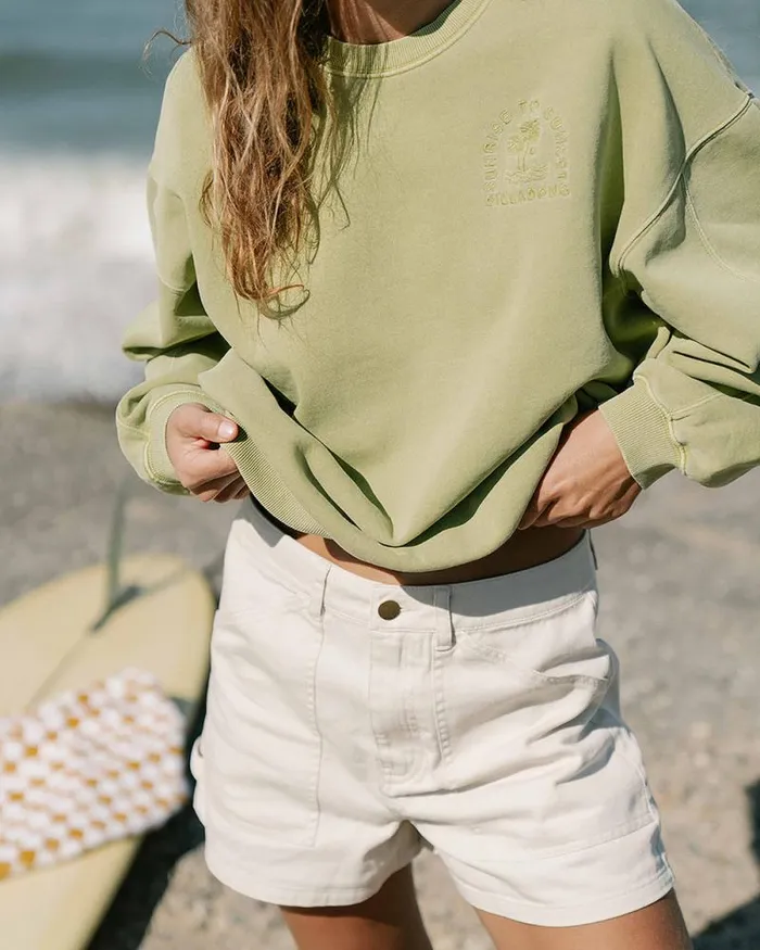Billabong Sweatshirts and Fleece Kendal Crew Neck Sweatshirt Avocado 8211 Women Billabong Sweatshirts and Fleece Kendal Crew Neck Sweatshirt Avocado 8211 Women