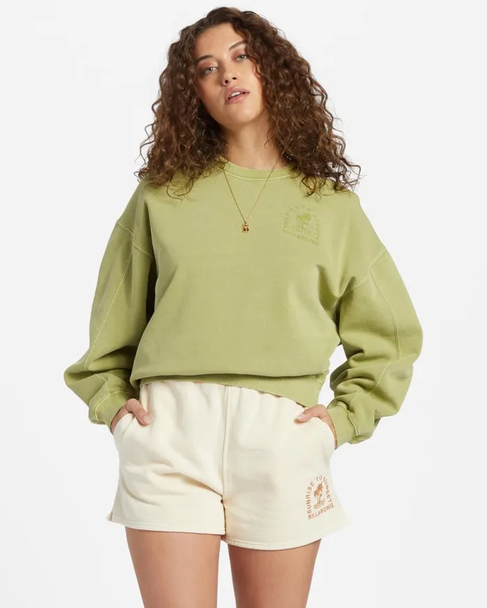 Billabong Sweatshirts and Fleece Kendal Crew Neck Sweatshirt Avocado 8211 Women Billabong Sweatshirts and Fleece Kendal Crew Neck Sweatshirt Avocado 8211 Women