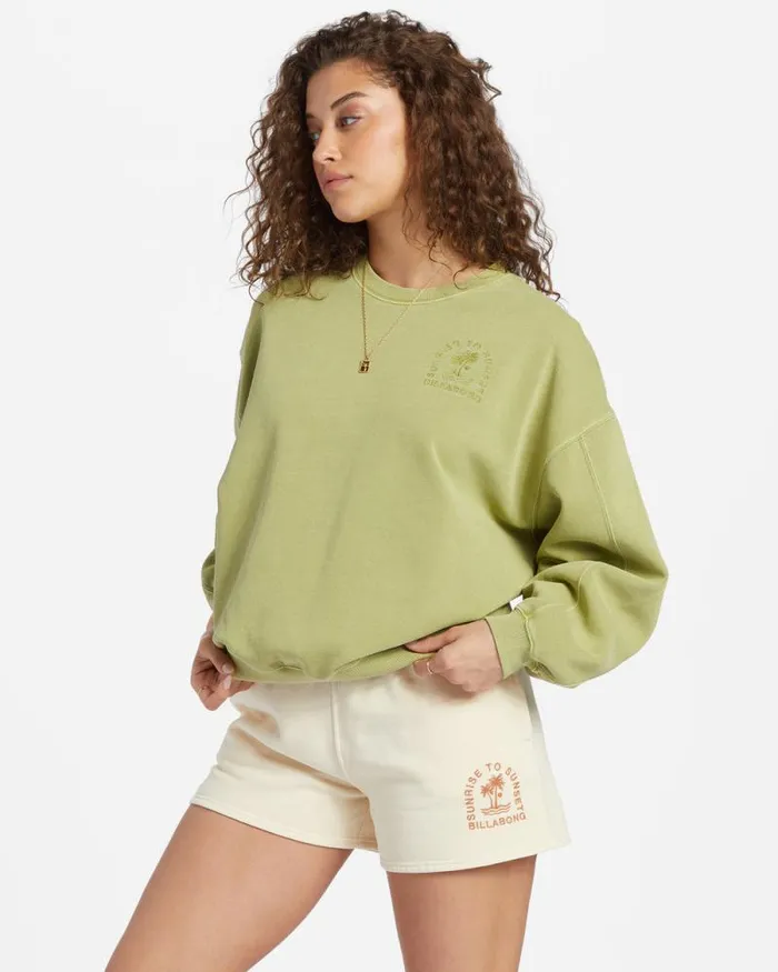 Billabong Sweatshirts and Fleece Kendal Crew Neck Sweatshirt Avocado 8211 Women Billabong Sweatshirts and Fleece Kendal Crew Neck Sweatshirt Avocado 8211 Women