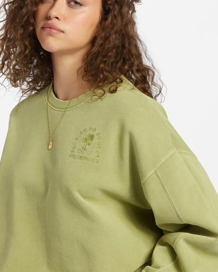 Billabong Sweatshirts and Fleece Kendal Crew Neck Sweatshirt Avocado 8211 Women Billabong Sweatshirts and Fleece Kendal Crew Neck Sweatshirt Avocado 8211 Women