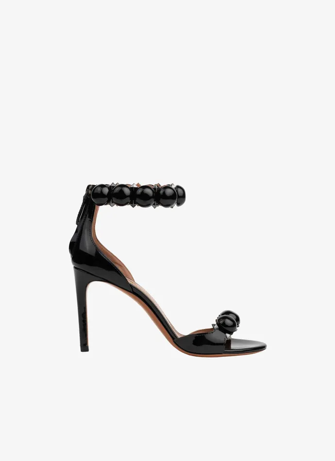 Black Bombe Sandals In Patent Calfskin Women Alaa Sandals