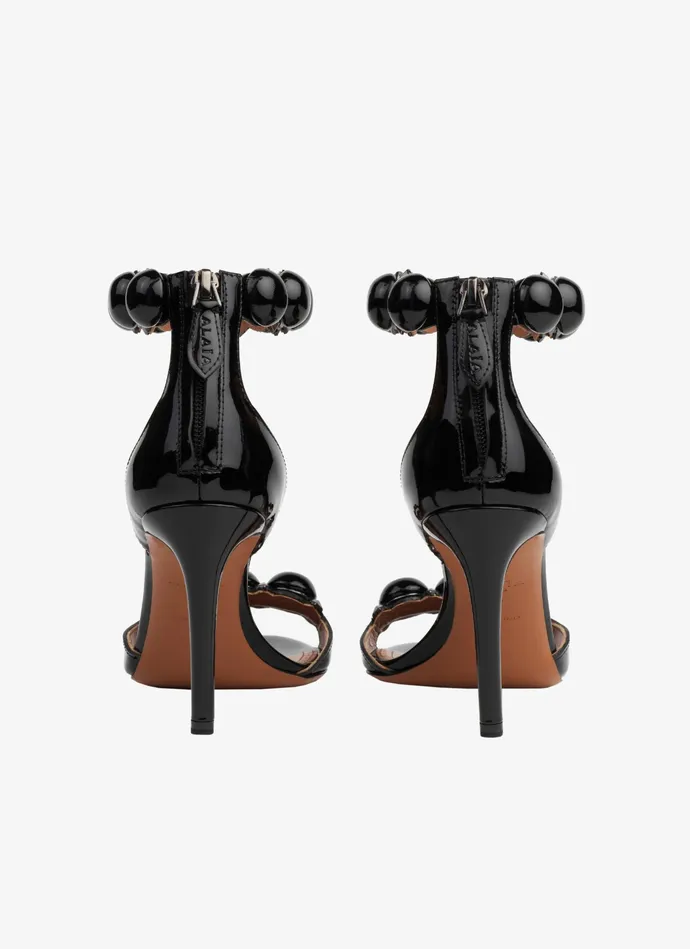 Black Bombe Sandals In Patent Calfskin Women Alaa Sandals