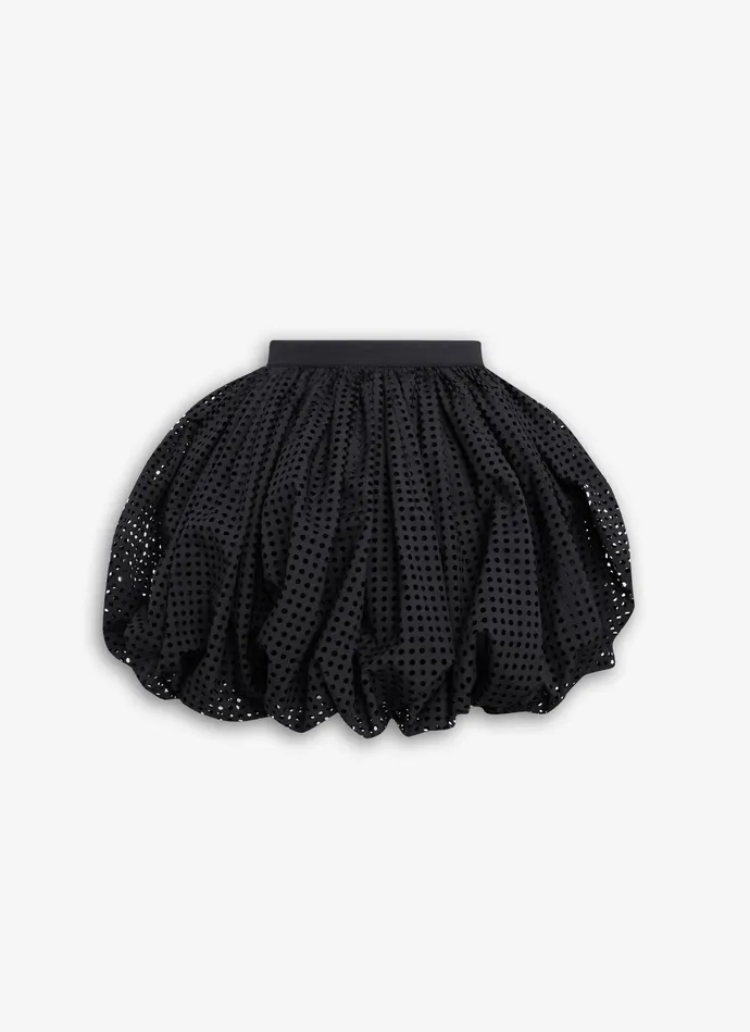 Black BUBBLE SKIRT IN PERFORATED POPLIN Women Alaa Skirts