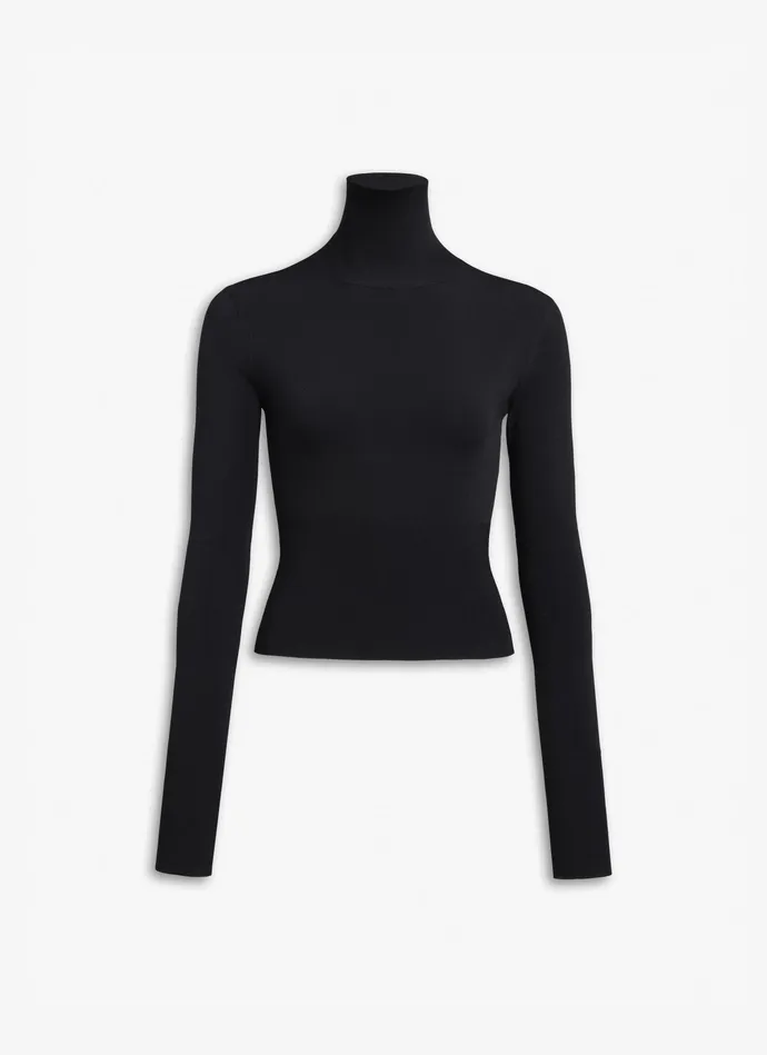 Black FINE KNIT TURTLENECK JUMPER Women Alaa Tops and Shirts