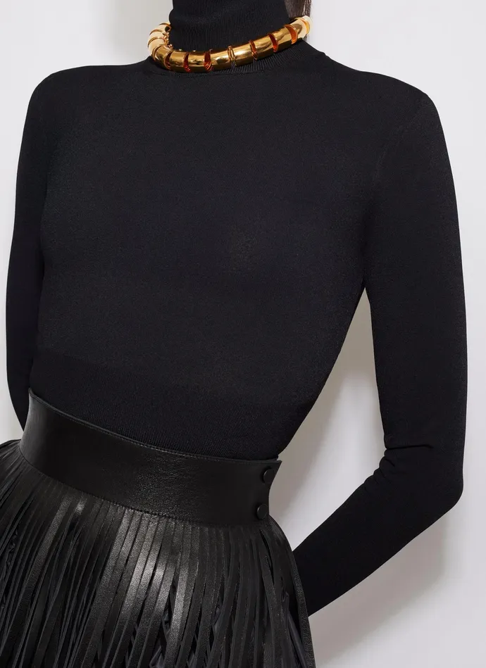 Black FINE KNIT TURTLENECK JUMPER Women Alaa Tops and Shirts