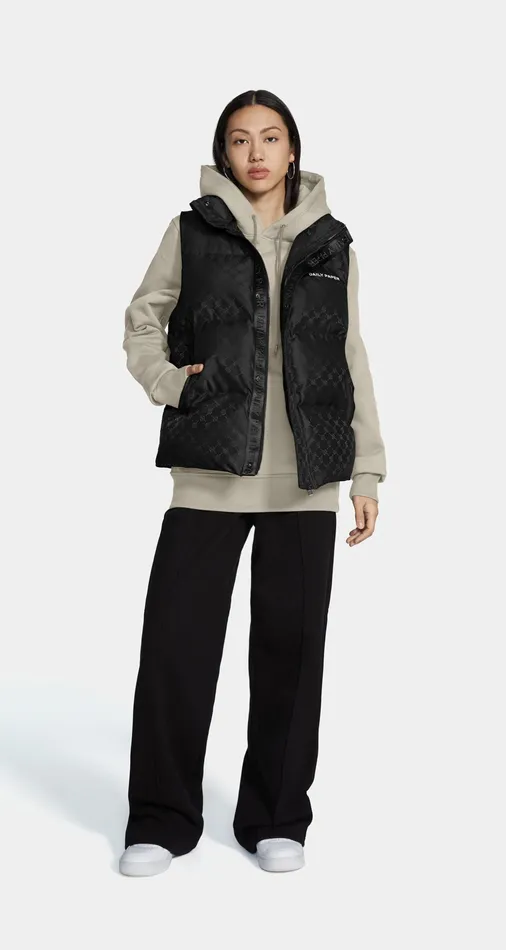 Black Monogram Pondo Bodywarmer Black Women Daily Paper Jackets