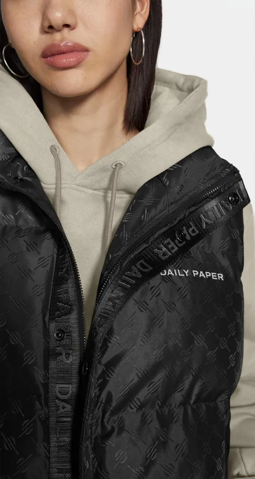 Black Monogram Pondo Bodywarmer Black Women Daily Paper Jackets