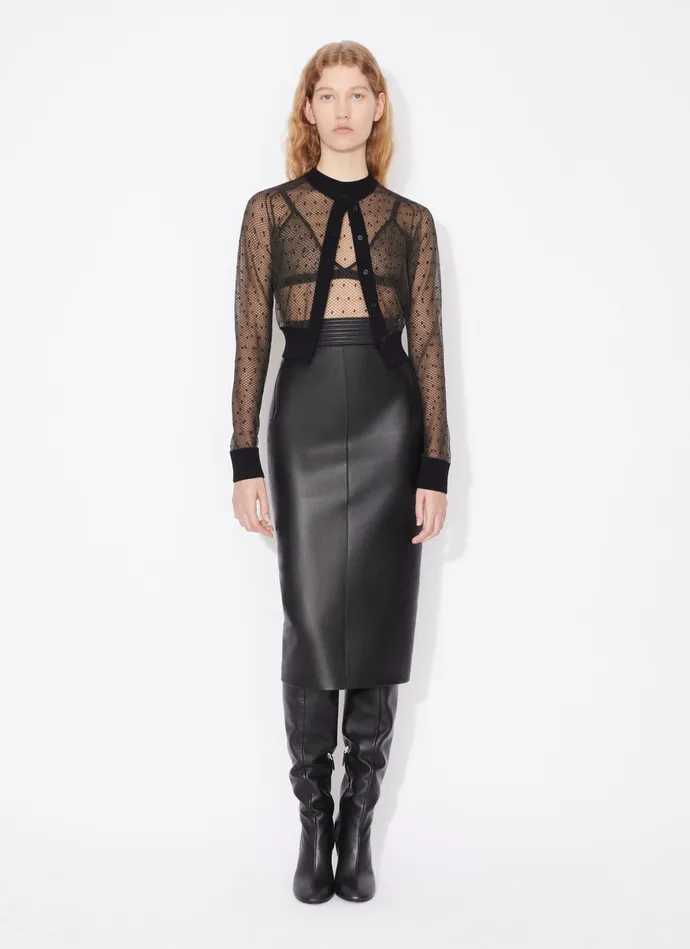 Black PENCIL LEATHER SKIRT Women Alaa Skirts