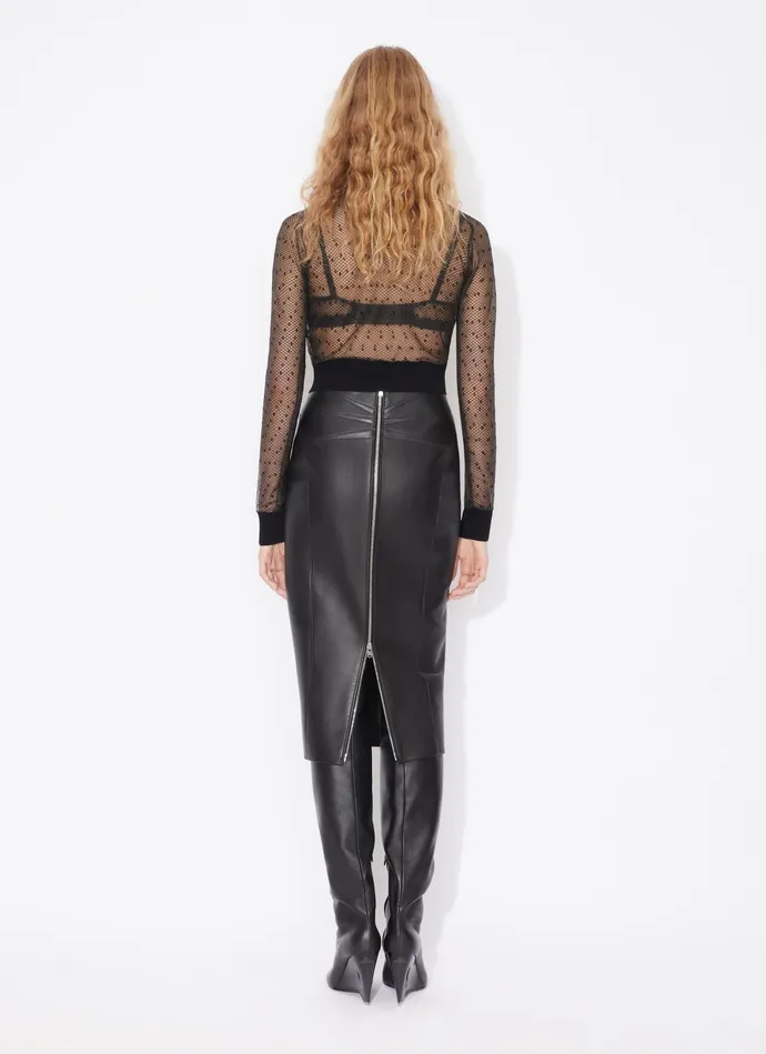 Black PENCIL LEATHER SKIRT Women Alaa Skirts