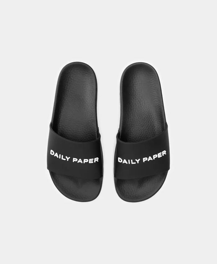 Black Reslider Logo Type Sandals Black MenWomen Daily Paper Footwear