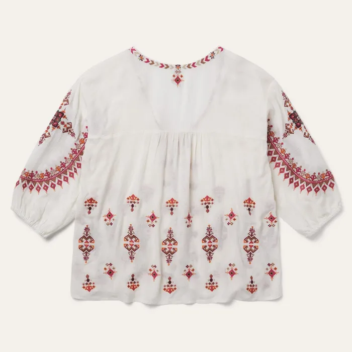 Blouses Women Stetson Dobby Peasant Blouse White