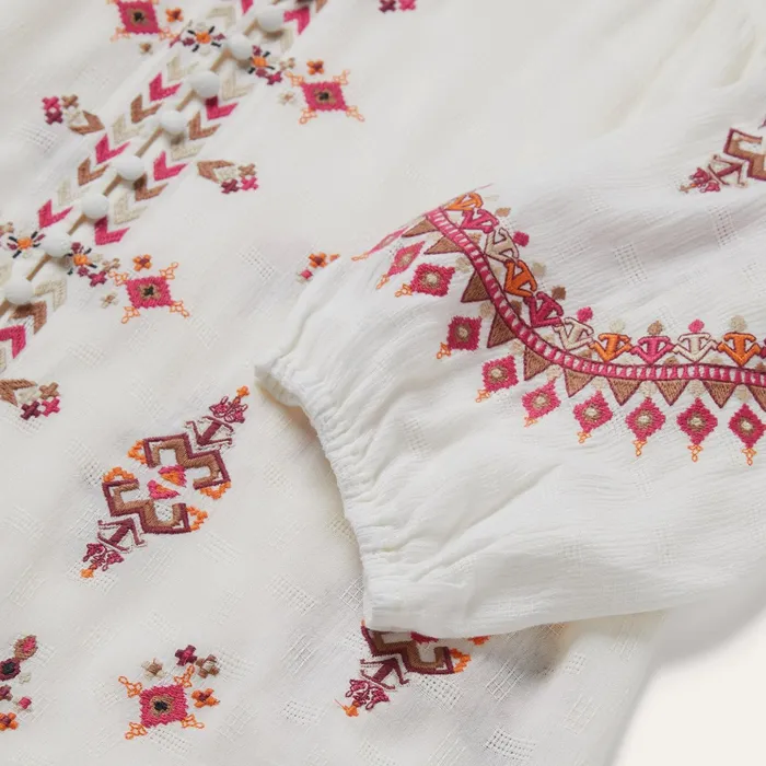 Blouses Women Stetson Dobby Peasant Blouse White